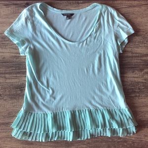 Tiffany Blue Banana Republic Blouse,  Flouncy Hem